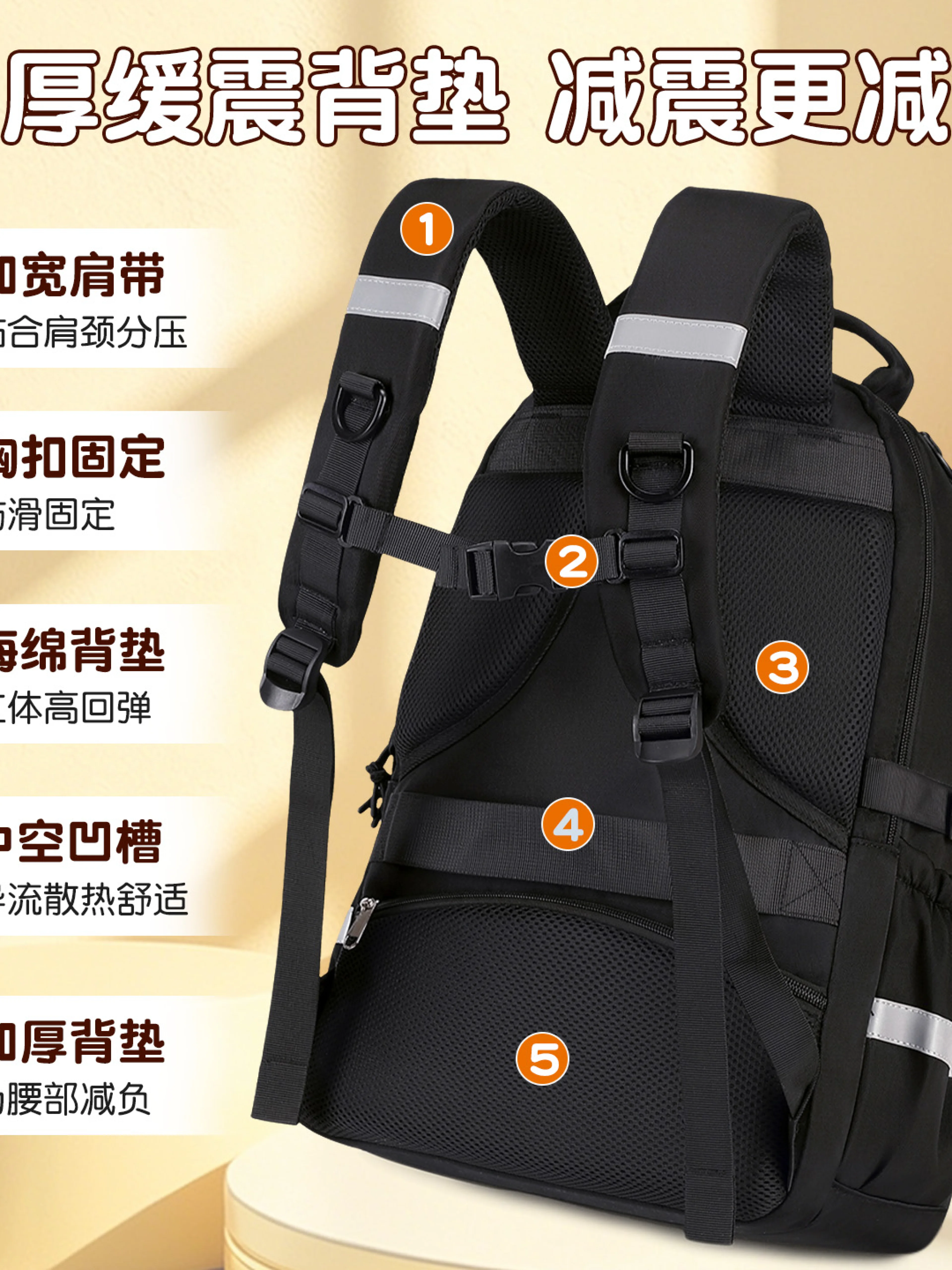 安全反光加后背护脊单包38元挂件3元徽章2元