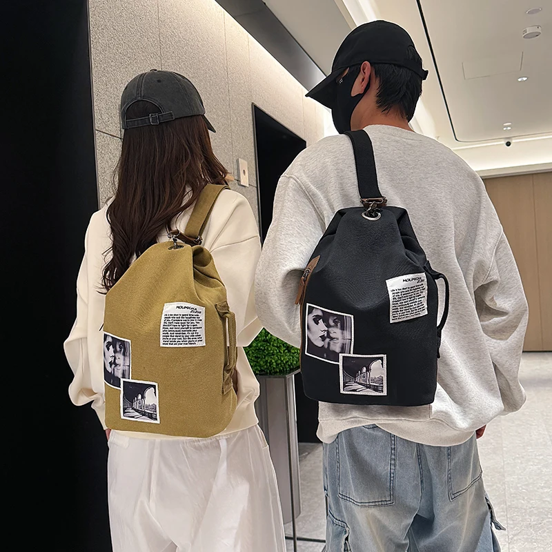 帆布包男女大容量日系复古斜挎包多功能时尚单肩包学生背包挎包